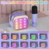 FLUESTON Mini Karaoke Machine for Kids Adults, Portable Bluetooth Speaker with 2 Wireless Microphones, Valentines Gifts for Kids, Toys for Girls Ages 3, 4, 5, 6, 7, 8, 9,10,11 + Years Old view 4