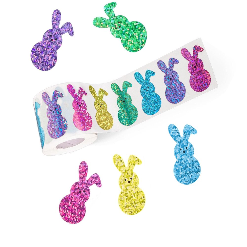 1000Pcs Easter Stickers 1.5inch in 2 Rolls for Kids Labels Waterproof Vinyl Decals Happy Easter Holiday Decoration for Holiday Decals Party Supplies Reward Gifts
