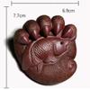 U5GAAALPPQ9 Fish and Bear Palm Tea Pet- Creative Tea Pet Fish and Bear Paw Sculpture Hand Piece Tea Tray Decoration Kung fu Tea Set Purple Sand Tea Play Can be Raised view 2