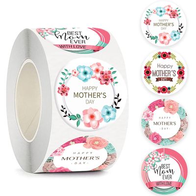 1000Pcs Mother's Day 1.5inch for Kids Labels Waterproof Vinyl Decals Decoration for Holiday Decals Party Supplies Reward Gifts