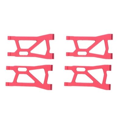 RC Cars Crawler Parts Compatible with Remo for Hobby for Smax 1621 1625 1631 1635 1651 1655 1/16 RC Car Upgrade Parts 4Pcs Metal Front and Rear Suspension Arm(Red)