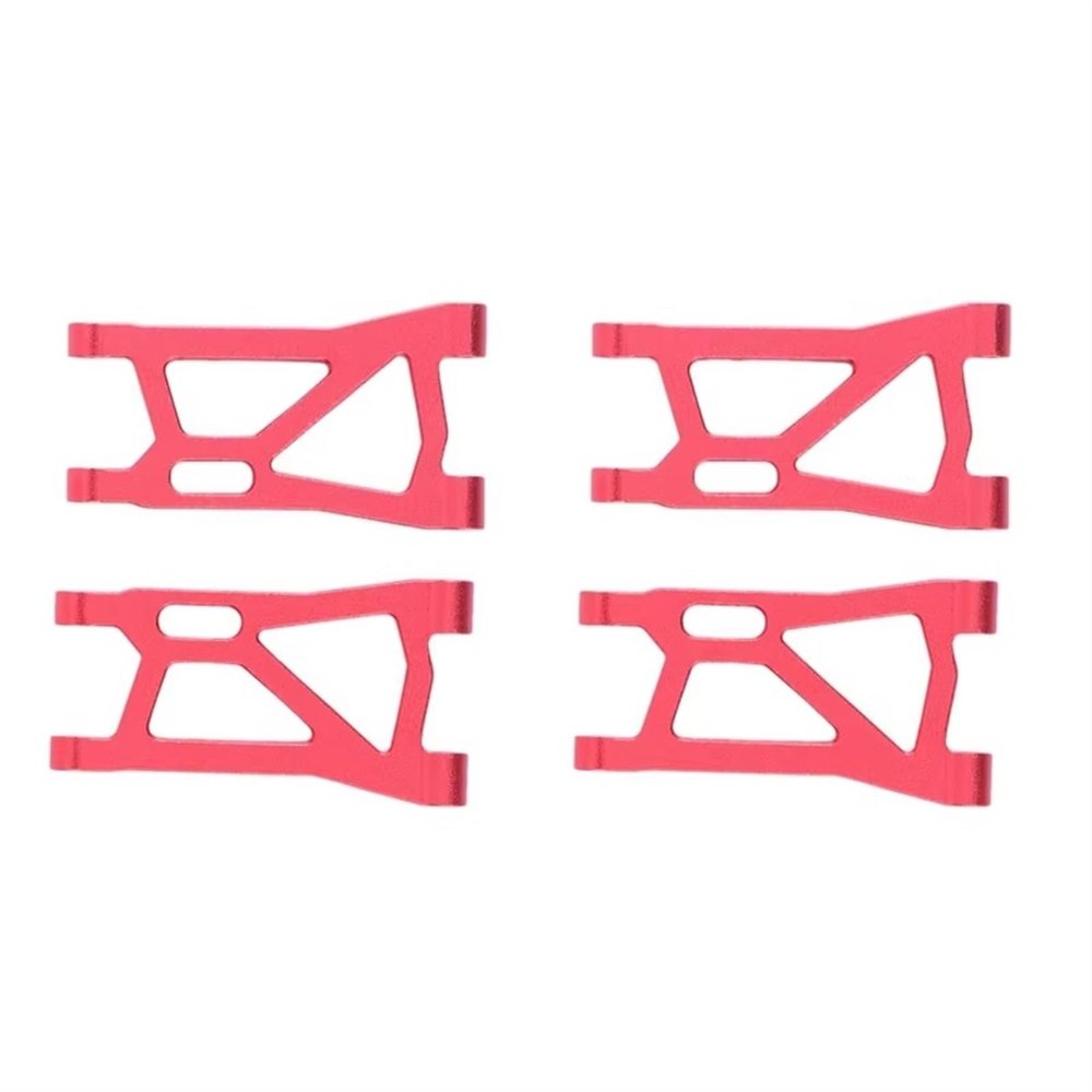 RC Cars Crawler Parts Compatible with Remo for Hobby for Smax 1621 1625 1631 1635 1651 1655 1/16 RC Car Upgrade Parts 4Pcs Metal Front and Rear Suspension Arm(Red)