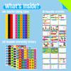 Math Linking Cubes, 100 Math Cube Manipulatives with 30 Learning Activities Plus 192 Reusable Stickers, Number Counting Blocks Snap Linking Math Counters, Fun & Educational Pre-K Counting Blocks view 2