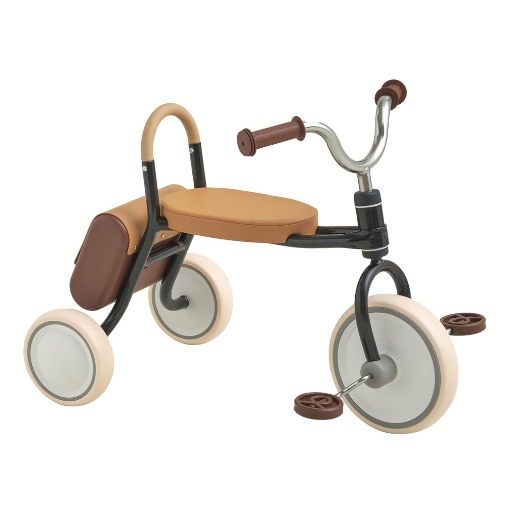 Kidpop Mate Toddler Tricycle Age 2.5-4 Kids First Birthday Gift Toy Bike with Handlebar Grips & Storage for Outdoor Play (Black)