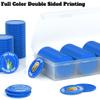 200 Custom Poker Chips, Custom Drink Tokens Personalized Own Logo, Image and Text, Double Sided Full Color Printing Custom Drink Chips for Bar, Business Cards, Company Logo and Promotions (Blue) view 4
