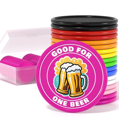 200 Custom Poker Chips, Custom Drink Tokens Personalized Own Logo, Image and Text, Double Sided Full Color Printing Custom Drink Chips for Bar, Business Cards, Company Logo and Promotions (Rose Red)