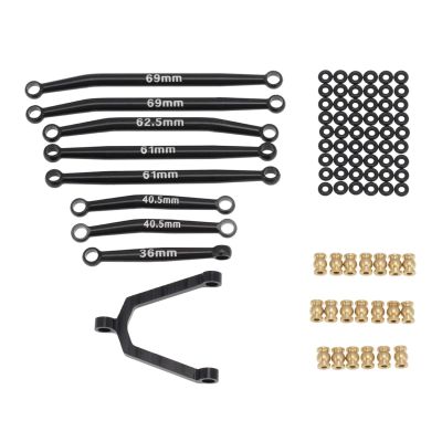 Aluminum Chassis Tie Rod +Steering Tie Rod for Axial SCX24 90081 SCX24 AXI00002SCX24 AXI00001 Part(Black)