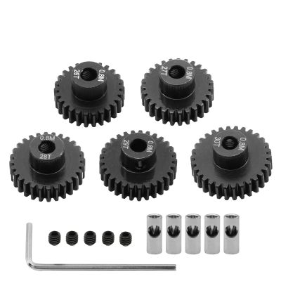 5pcs 0.8M 32P 3.175 5mm 11T 13T 15T 17T 18T 20T 24T 28T 30T 35T Hardened Steel Pinion Gear Motor Gear for 1/8 1/10 RC Model Car(26T 27T 28T 29T 30T)