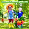 Motionchic 2 Set Kid Wheelbarrow Set, Kids Gardening Tool with Long Shovel Sets, Pretend Indoor Outdoor Activities Gifts for Boys and Girls, Lightweight Plastic Wheelbarrow(Red Blue) view 3