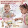 Baby Musical Instruments for Toddlers 1-3, Montessori Wooden Toys for 1 Year Old, Xylophone Maracas Percussion Set with Storage Bag, Learning Toys for Boys Girls Age 2-4, Christmas Birthday Gift, Pink view 3