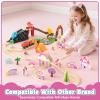 Lehoo Castle Wooden Train Set - Unicorn Train Set for Toddlers 2-4, Wooden Train Track Toddler Girl Toys, Pink Train Fantasy Toys for 3 4 5 6 7 Year Old Girl view 4