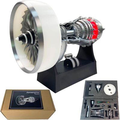 Turbofan Jet Engine Model, Aircraft Engine Model, Adult-Assembly Kit with Light & Adjustable Speed,Mechanical Science Education, Display & Collection Decor for Hobbyists (Assembly 28CM-W)