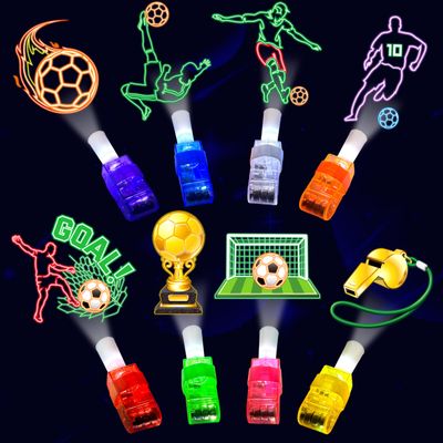 24PCS Soccer Party Favors-LED Finger LightsGlow-in-the-Dark Light-Up Toys Bulk for Kids Boys Girls,Soccer Theme Birthday Party Decorations Supplies, Goodie Bags stuffers, Classroom Prizes, Fun Gifts