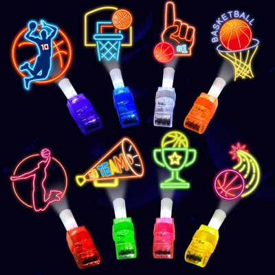 24PCS Basketball Party Favors-LED Finger LightsGlow-in-the-Dark Light-Up Toys Bulk for Kids, Basketball Theme Birthday Party Decorations Supplies, Goodie Bags stuffers, Classroom Prizes, Fun Gifts