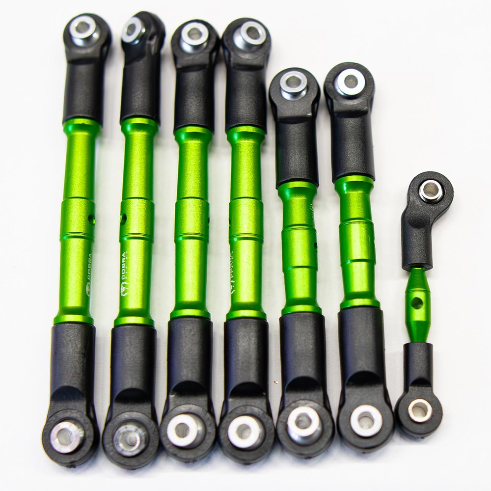 Cobra Racing 4x4 LCG Green Aluminum Turnbuckles for Slash, Rustler, Stampede, Hoss