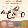 BABY JOY Toddler Tricycle, Kids Trike with Adjustable Seat and Storage Basket for Boys Girls Indoor and Outdoor Riding, Toddler Trike for Baby 3-5 Years Old (Beige) view 4