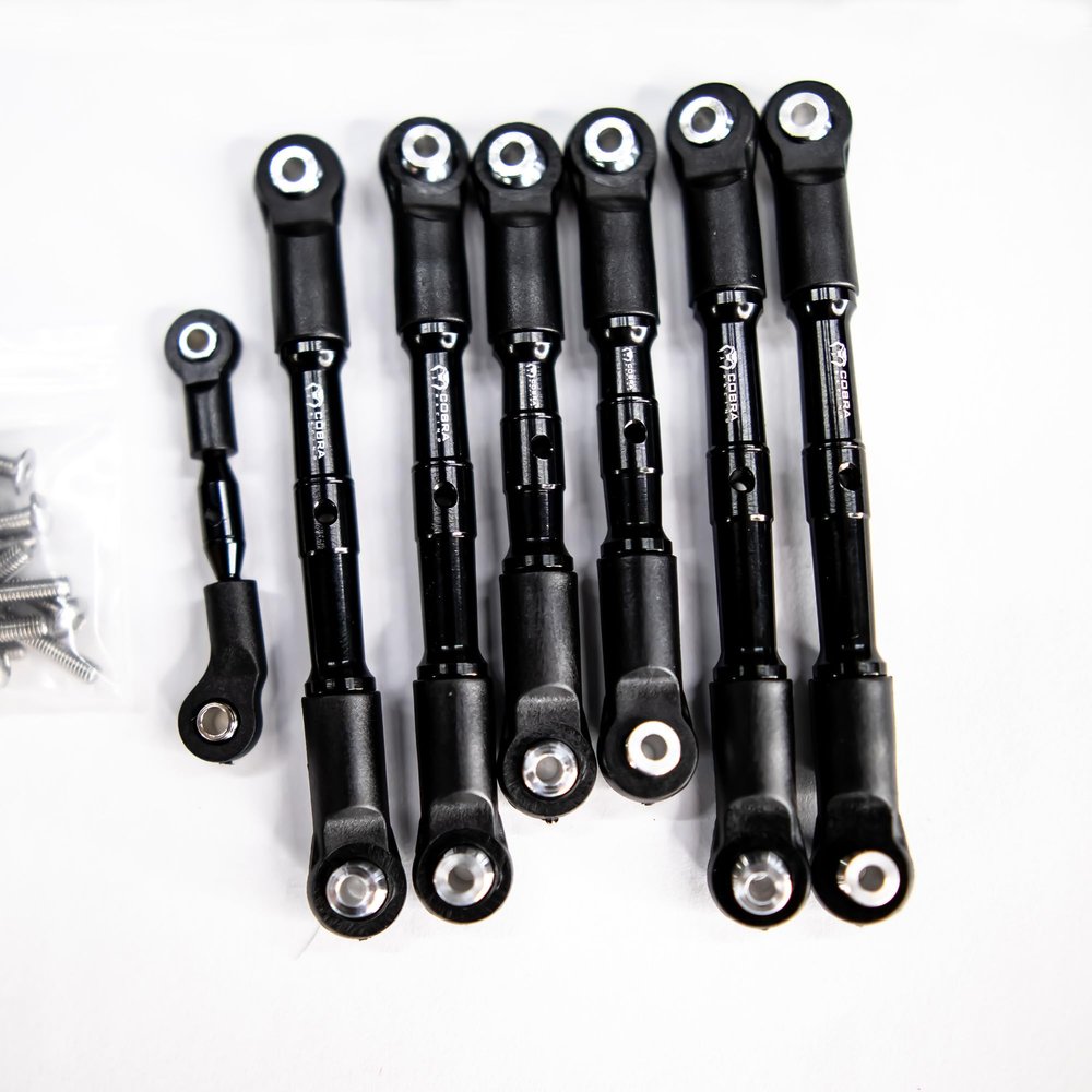Cobra Racing 4x4 LCG Black Aluminum Turnbuckles for Slash, Rustler