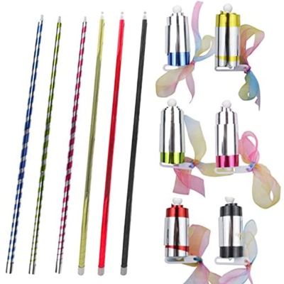 6 Pieces Pocket Walking Stick Toy, Retractable Folding Cane, Professional Wizard Performance Accessories, Expanding Cane for Kids, Magicians (White)