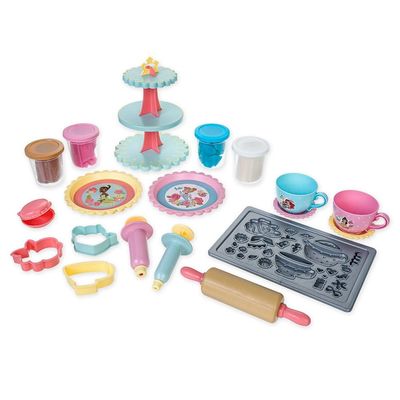 Disney Store Official - Kids Toys - Disney Princess Tea Party Set for Girls - 19-Piece Playset with Toy Dough, Cookie Cutters, Plates, Cups & More - Fun Pretend Play Toys - Little Girl Gifts