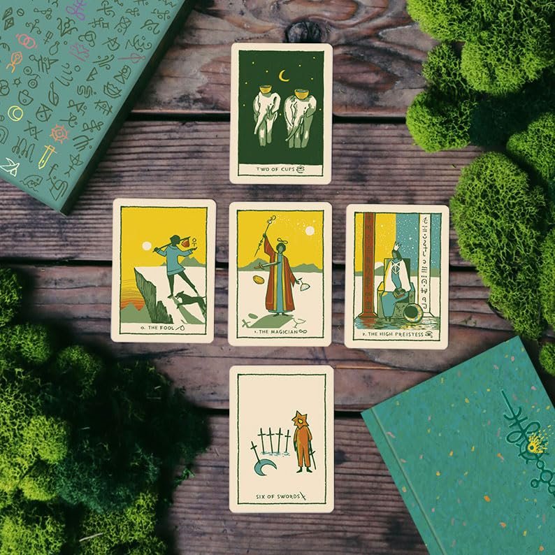 Green Glyphs Tarot, 78 Color-Coded Cards and Gold Gilded Edges, Beginner-Friendly Cards and Detailed Guidebook in Keepsake Box by The Creator of Prisma Visions Tarot, James R. EADS