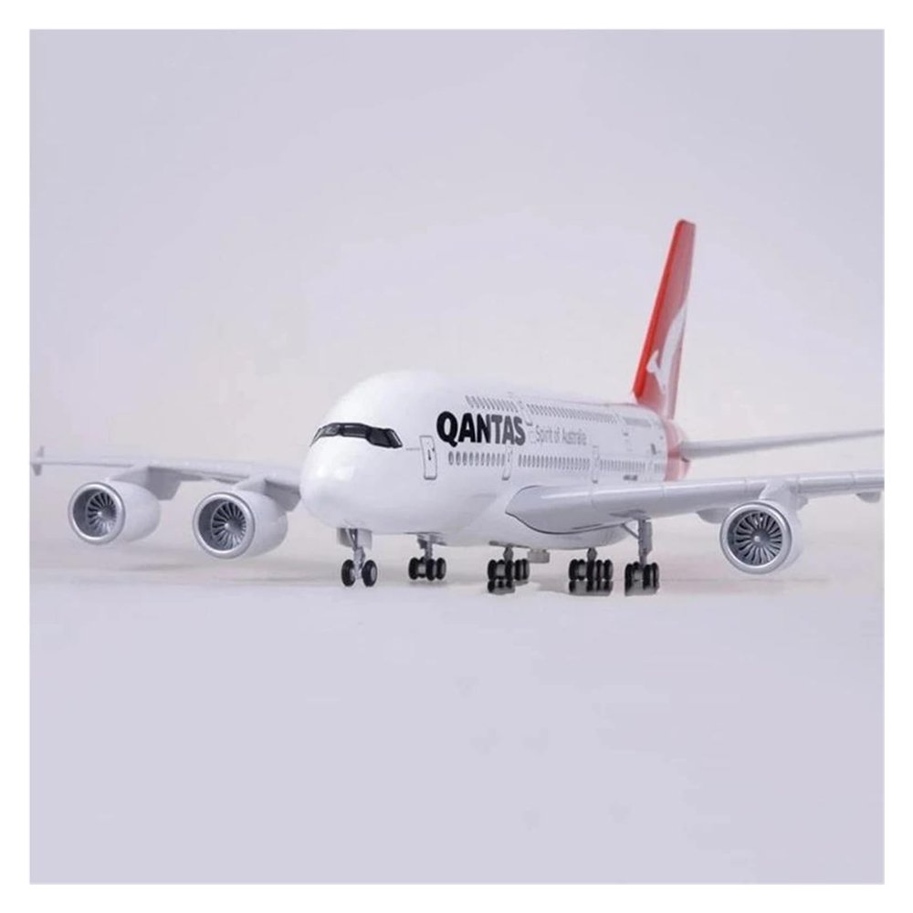 LIUSANGLIU Scale Aircraft 46cm 1/160 for A380 Airbus Model Qantas Airways Die-Cast Resin Aircraft Model Passenger Aircraft Model Suitable for Display(No Light)