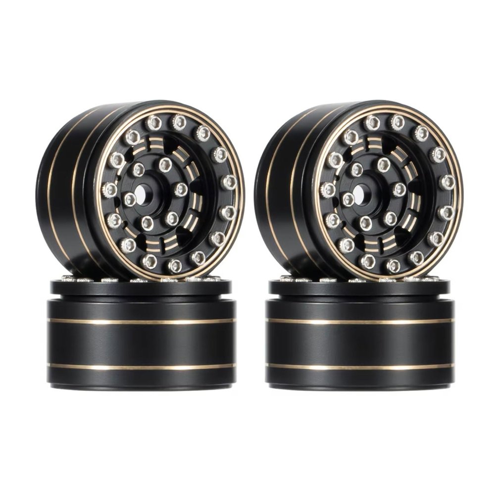 RC Upgrade Accessories for Axial for SCX24 for TRX4M for Bronco for Defender for FCX24 1/24 1/18 RC Car Crawler 39g/pcs 1.0 Brass Beadlock Wheel Rims