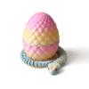 3D Printed Snake with Egg Inside, Realistic 3D Snake Toy with Flexible Joints Lifelike Design Ideal for Collectors and Display Unique 3D Printed Fidget Toy Animal view 1