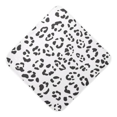 Msyxl White Leopard Print Hooded Towel - Ultra Soft & Absorbent Muslin Cotton Bath Towel for Babies, Toddlers, Newborn - Boys & Girls Essential 35"x35"