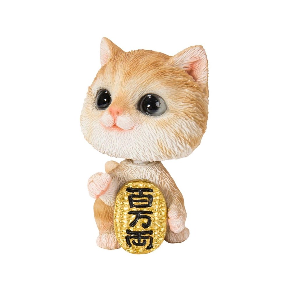 (Woobia) Uvia H22214-1 Obia Oban Tea Tiger Cat Whip 1.4 x 1.4 x 2.2 inches (4 x 3.5 x 5.5 cm) Doll Figurine Figurine Animal Garden Decoration Cat