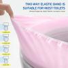 20 Pack Disposable Toilet Seat Cover Waterproof Non-Woven Fabric, Disposable Toilet Seat Covers for Travel, Disposable Seat Covers for Outing Hotel Hospital Public Toilet (Double Layer Pink) view 4