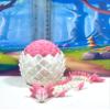 3D Printed Dragon with Dragon Egg, 8.5 Inches White and Pink Axolotl Fidget Dragon Toy, Fidget ADHD Autism Toy, Executive Desk Toy D075-WPE view 2
