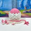 3D Printed Dragon with Dragon Egg, 8.5 Inches White and Pink Axolotl Fidget Dragon Toy, Fidget ADHD Autism Toy, Executive Desk Toy D075-WPE view 3