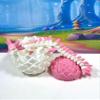 3D Printed Dragon with Dragon Egg, 8.5 Inches White and Pink Axolotl Fidget Dragon Toy, Fidget ADHD Autism Toy, Executive Desk Toy D075-WPE view 4