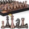 15-Inch Large Metal Chess Set for Adults and Kids with Metal Chess Pieces  Foldable Wooden Board with Storage, Portable Classic Game Set for Travel & Home, Elegant Gift for Chess Enthusiasts view 1