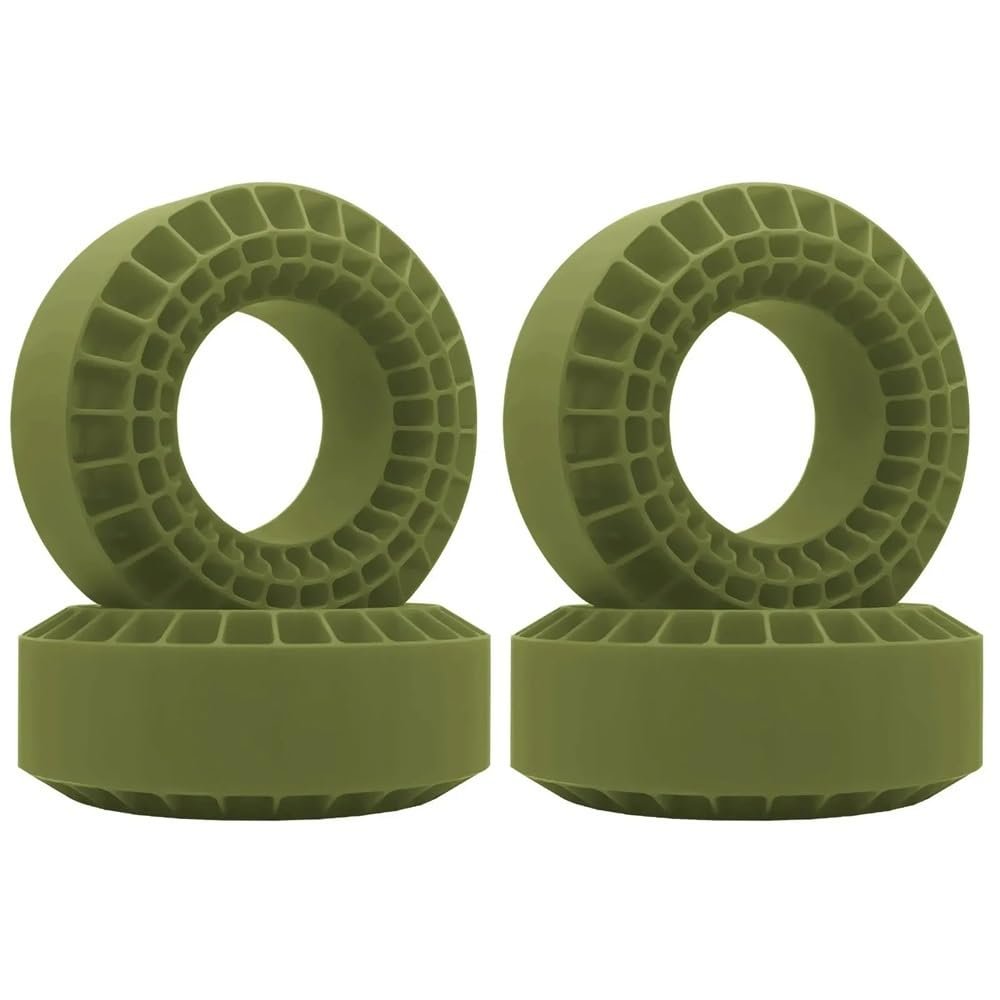 DUHWQ 1.9 Inch Foam Tire Inserts Rubber Tires Compatible with 1/10 Scale Crawler Accessories Compatible(4PCS Green)