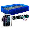 AzulHome American Mahjong Game Set, 166 Black Line Transparent Acrylic Mahjong Tiles 1.18''(30mm), 2 Dices, Mah-Jong Sets with One Blue Storage Case (Ma Jong, Mah-Jongg, Majiang) view 1
