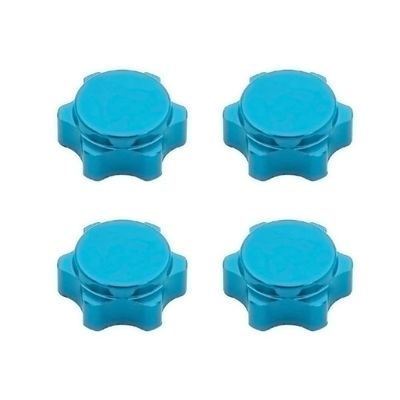 DUHWQ 17mm Aluminum Wheel Hub Nut Dust Cover Compatible with 1/8 Scale RC Buggy and Hobby Cars Upgrade Parts(Sky Blue)