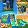 Bounce House Water Slide, 10 in 1 Inflatable Water Slide for Kids, Water Park with Blower, Water Gun, Jumping, Circle,Climbing Wall, Basketball Hoop, Blow Up Water Slides Backyard Outdoor Indoor view 3