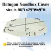 NGB Octagonal Sandbox Cover, 600D Waterproof Oxford Cloth Sandbox Protector with High-Efficiency Windproof Hooks 4, Easy-to-Find Reflective Handles and Fixed Elastic Drawstring (Beige, 85"x78"x9") view 2