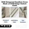 NGB Octagonal Sandbox Cover, 600D Waterproof Oxford Cloth Sandbox Protector with High-Efficiency Windproof Hooks 4, Easy-to-Find Reflective Handles and Fixed Elastic Drawstring (Beige, 85"x78"x9") view 3