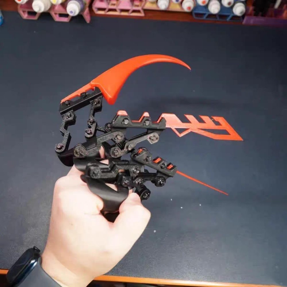 Halloween Mechanical Claw Decoration, 3D Printed Telescopic Arm, Five-Finger Cosplay Prop