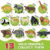13 Pack Wild Animal Toys with Educational Booklet and Gift Box, Realistic Safari Animals Figures for Kids, Plastic Zoo Animals Figurines for Toddler Ages 1-3, Jungle Birthday Party Favor for Boy Girl view 2