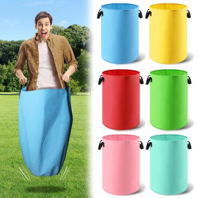 HolyMaji 6 Pack Potato Sack Race Bags, Heavy Gauge Felt Sack Race Bags with Handles for Adults and Kids, Outdoor Games Backyard Games, Birthday Party, Carnival Field Day Lawn Family Reunion