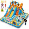 AONESY Inflatable Water Slide, 9 in 1 Bounce House Water Slides for Kids Backyard, Water Park with Blower, Circle, Water Tank, Soccer Goal, Climbing Wall, Basketball Hoop, Blow Up Water Slides view 1
