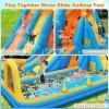 AONESY Inflatable Water Slide, 9 in 1 Bounce House Water Slides for Kids Backyard, Water Park with Blower, Circle, Water Tank, Soccer Goal, Climbing Wall, Basketball Hoop, Blow Up Water Slides view 2