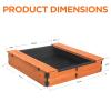 Agitree Outdoor Wooden Sandbox, Portable Sandbox, Folding Sand Table - No Assembly Required, Unbox and Use, Includes Scratch-Resistant Base Liner, Children's Outdoor Toy, Suitable for Backyard Gardens view 4