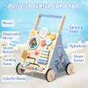 Ocean-Themed Wooden Baby Walker with Activity Center, Montessori Push Walker Toy for Babies 18 Months, Safe First Steps Baby Walking Aid for Boys & Girls view 2