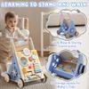 Ocean-Themed Wooden Baby Walker with Activity Center, Montessori Push Walker Toy for Babies 18 Months, Safe First Steps Baby Walking Aid for Boys & Girls view 4