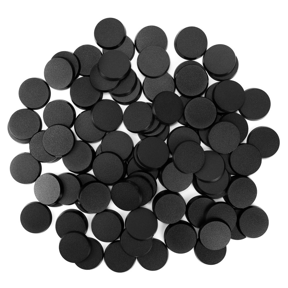 100PCS 40mm/1.57inch Textured Plastic Black Round Miniature Bases, Model Base for Gaming Miniatures or Wargames Table Top Games