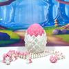3D Printed Dragon with Dragon Egg, 12 Inches White and Pink Mushroom Fidget Dragon Toy, Fidget ADHD Autism Toy, Executive Desk Toy D076-WPE view 1